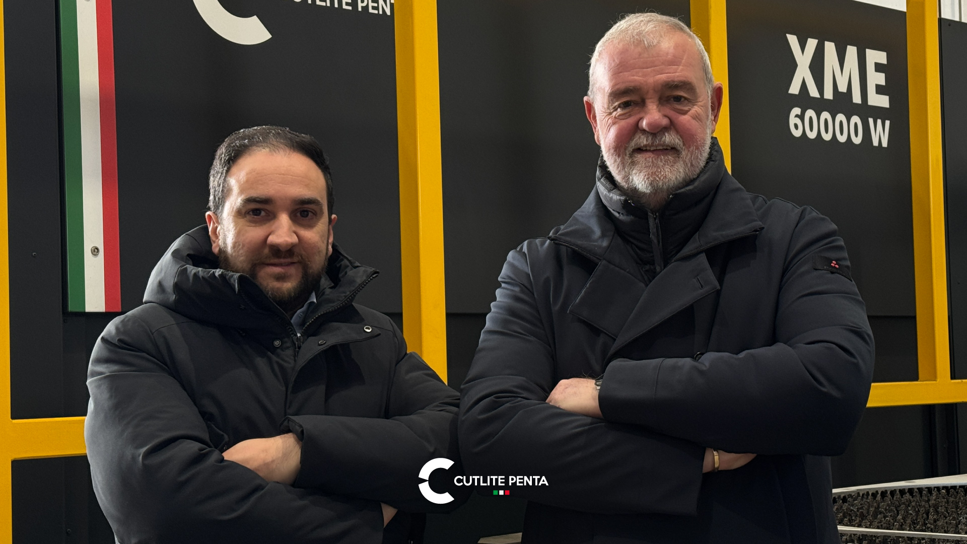 Roberto Morciano di Lucchini FA.RO. e Simone Zagli di Cutlite Penta davanti alla XME 60 kW