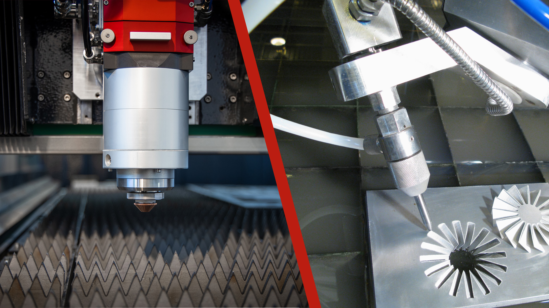Faserlaser- und Waterjet-Metallschneiden im Vergleich