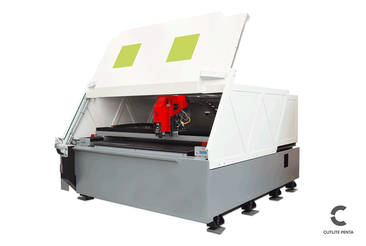 Compact fiber laser cutting system of the Cutlite Penta LME series