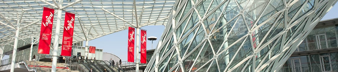 Entrance of Fiera Milano during the Cutlite Penta trade fairs 2018