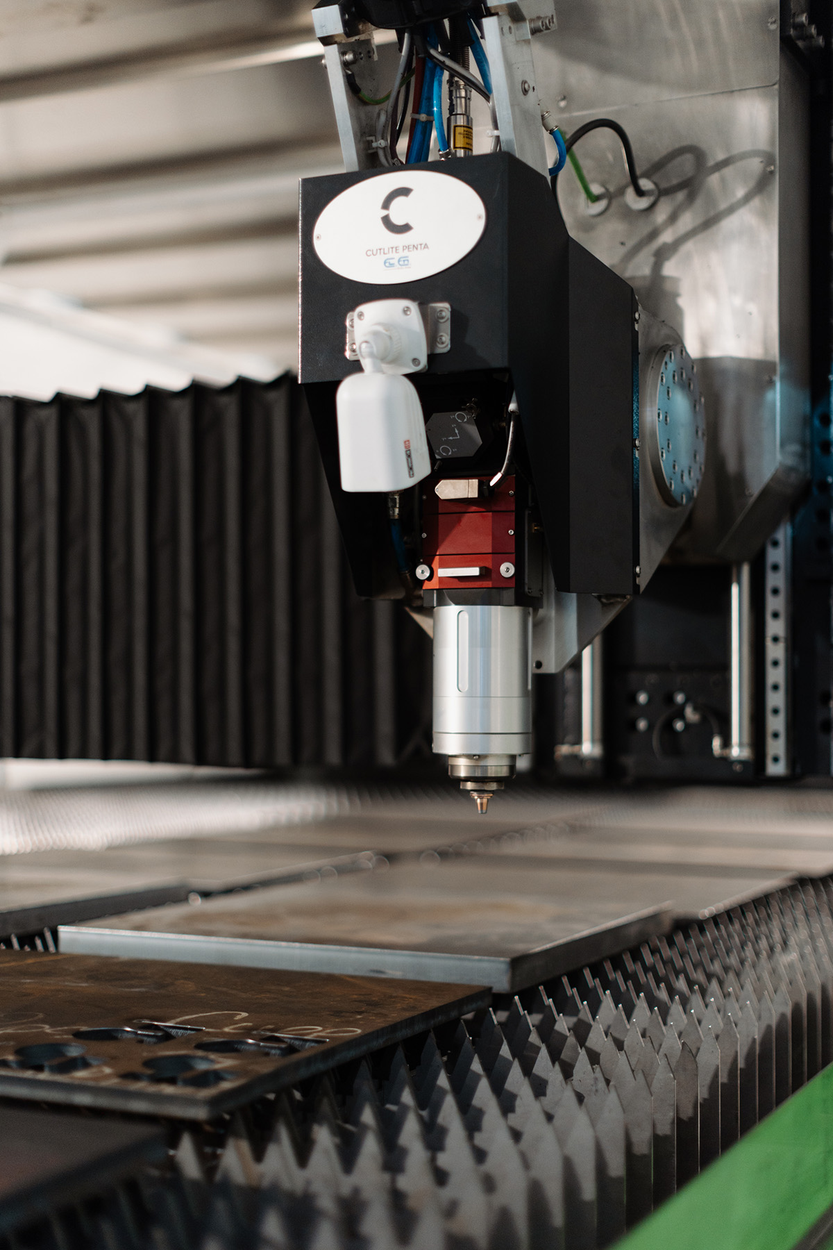 The bevel cutting head of the 30 kW Bevel at FABTECH 2023