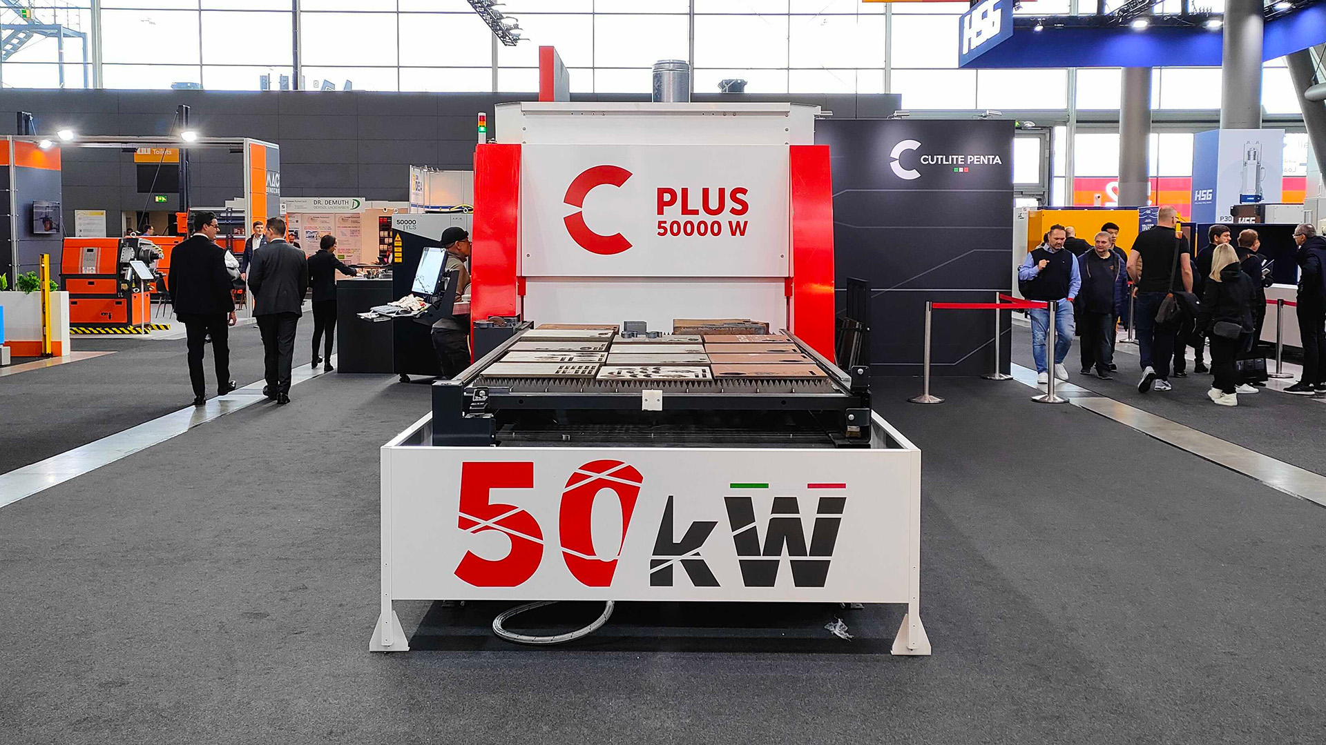 The Cutlite Penta 50 kW fiber laser system at Blechexpo 2023